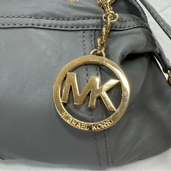 Michael Kors Charcoal Satchel with Gold Accents - Picture 2 of 15